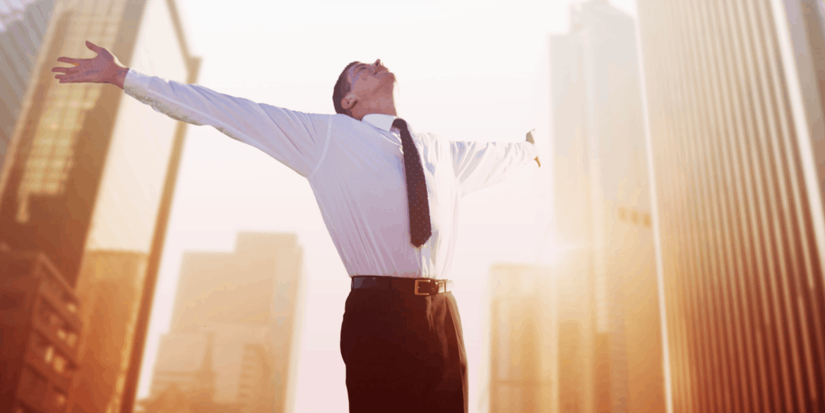 business man happy